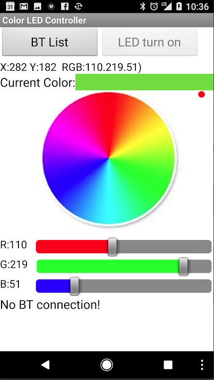 Android control color RGB LED (Revised for ESP32)